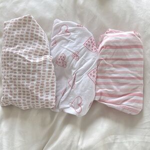 Set of 3 mini bassinet sheets or changing pad covers